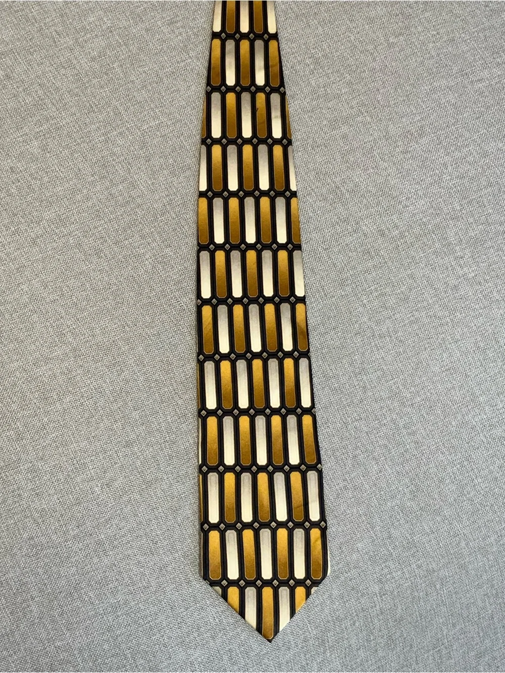 Peacock Vintage Geometric Silk Tie Wide Retro Necktie